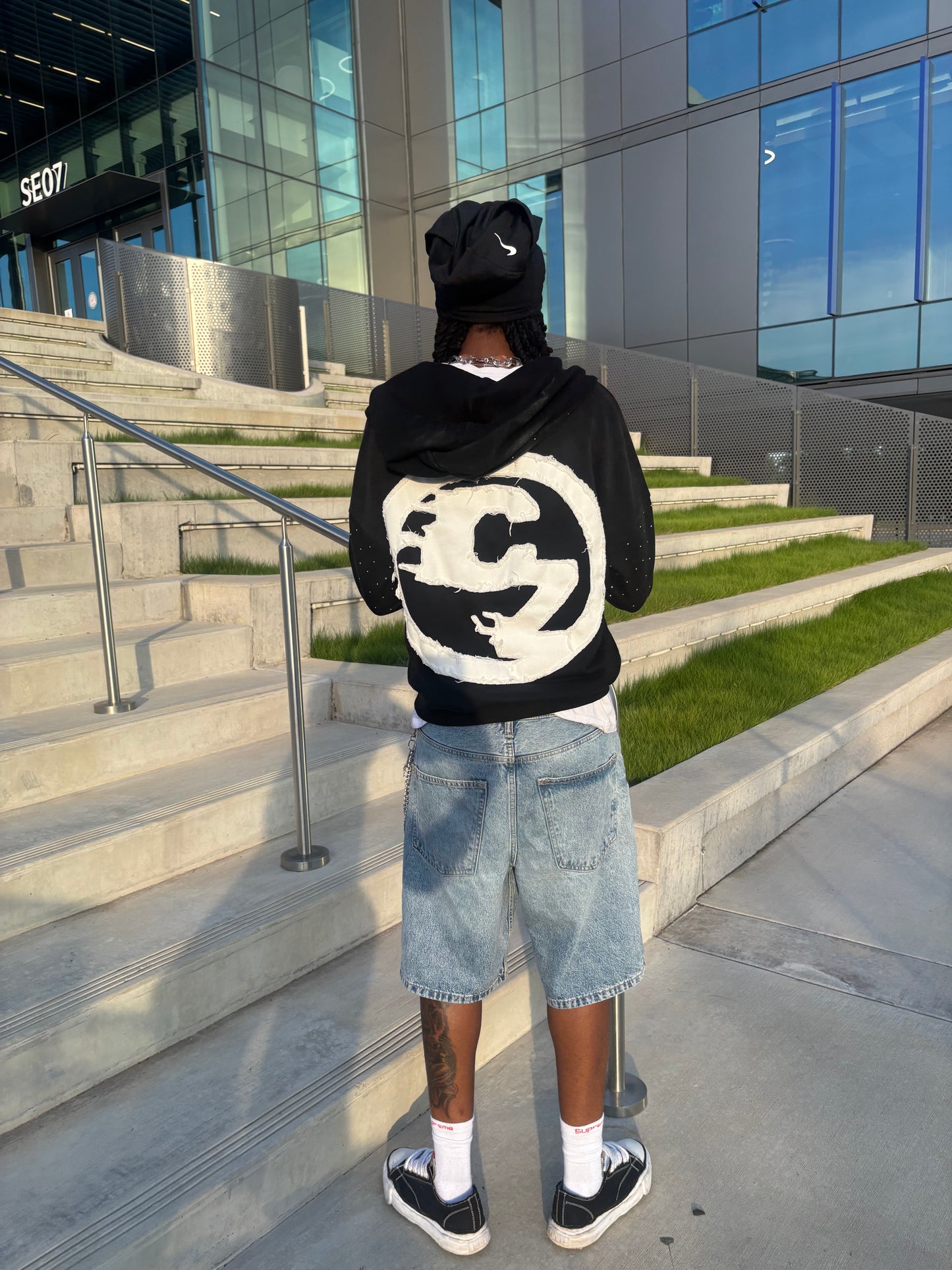 "BLACK" Web Zip Up
